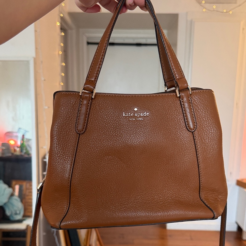 kate spade Cognac Brown Pebbled Leather Satchel
